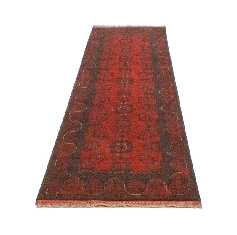 Løber Afghansk tæppe - Kunduz - 289 x 77 cm - rød