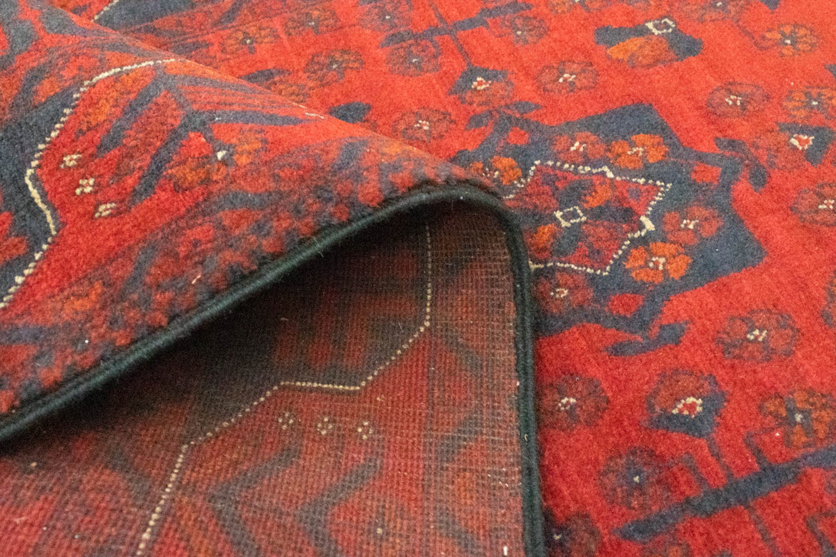 Løber Afghansk tæppe - Kunduz - 296 x 77 cm - rød