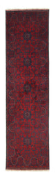 Løber Afghansk tæppe - Kunduz - 290 x 79 cm - mørkerød