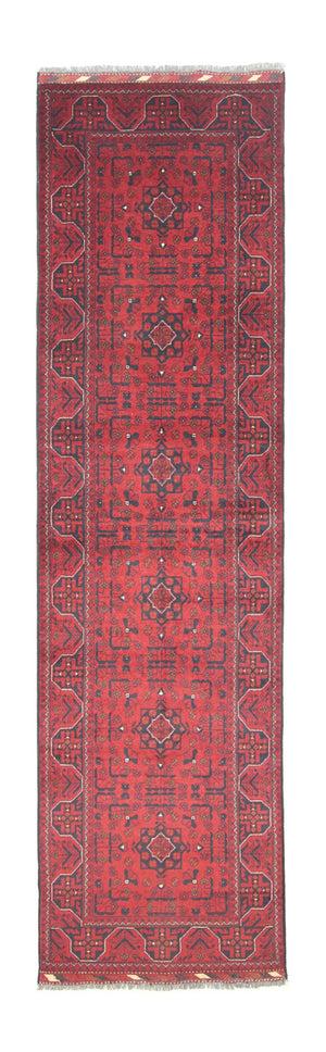 Løber Afghansk tæppe - Kunduz - 302 x 78 cm - rød