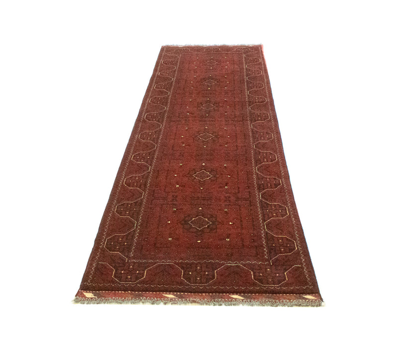 Løber Afghansk tæppe - Kunduz - 302 x 78 cm - rød