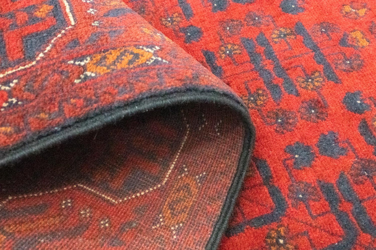 Løber Afghansk tæppe - Kunduz - 297 x 74 cm - rød