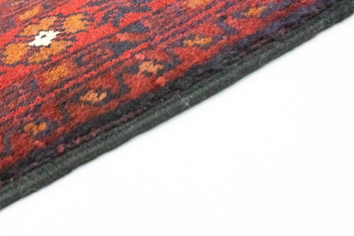 Afghansk tæppe - Kunduz - 121 x 82 cm - mørkerød