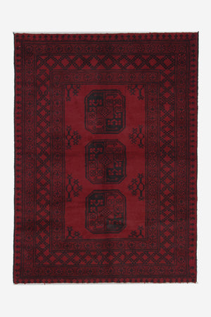 Afghansk tæppe - Filpa - 140 x 100 cm - rød