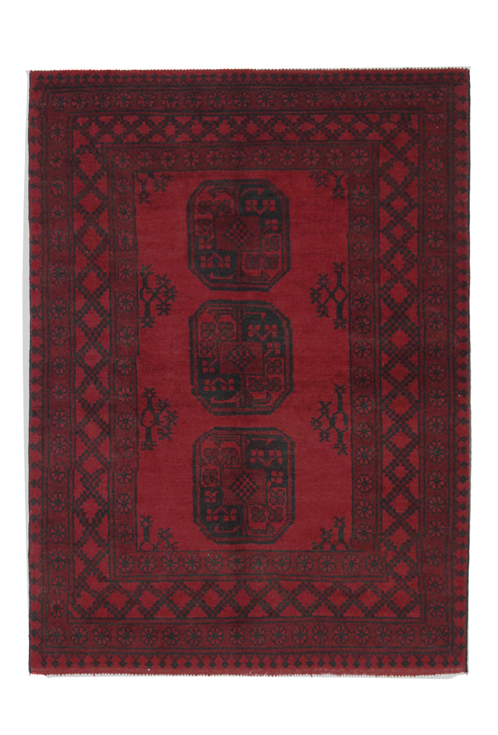 Afghansk tæppe - Filpa - 139 x 102 cm - rød