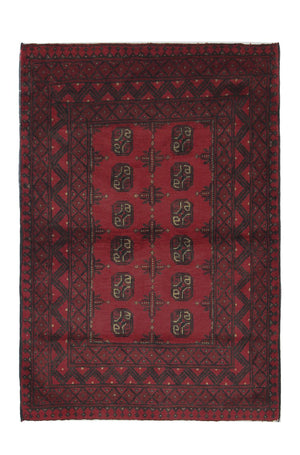 Afghansk tæppe - Filpa - 148 x 103 cm - rød