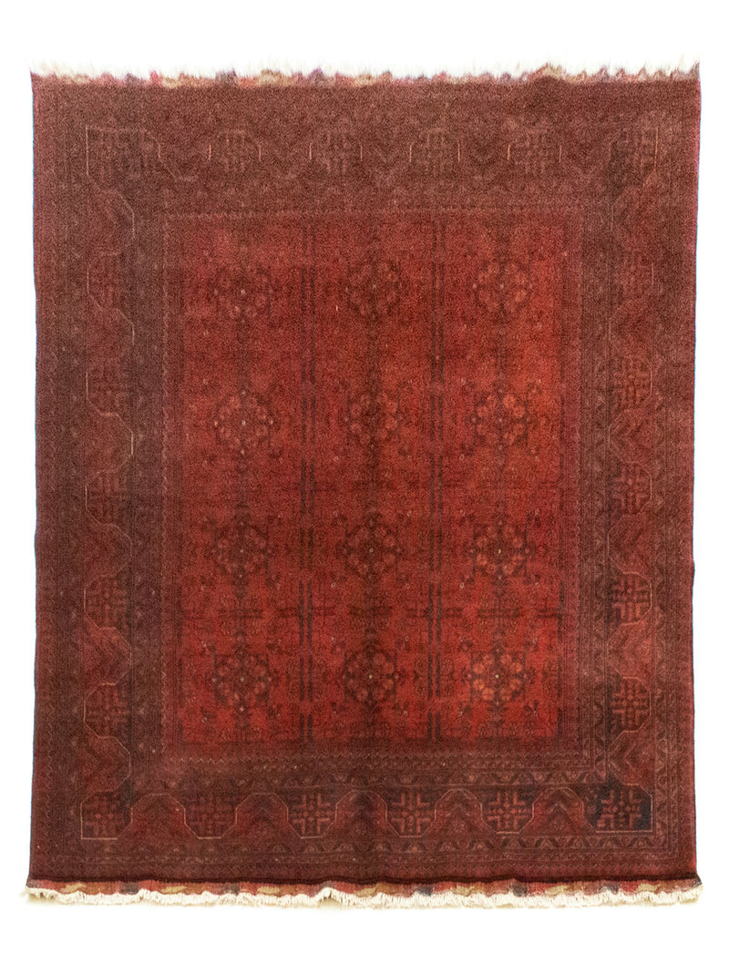 Afghansk tæppe - Kunduz - 194 x 147 cm - rød