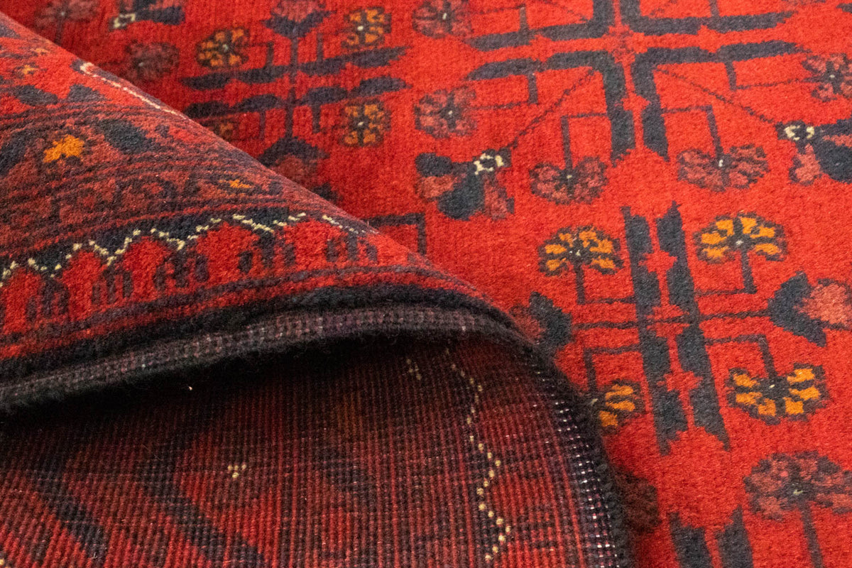 Afghansk tæppe - Kunduz - 194 x 147 cm - rød