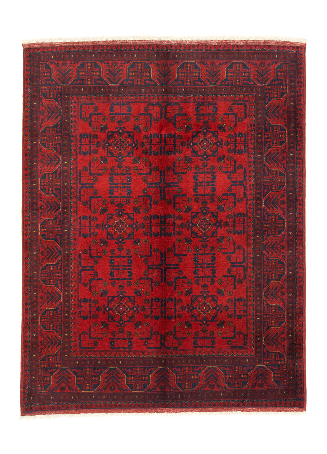 Afghansk tæppe - Kunduz - 197 x 151 cm - rød