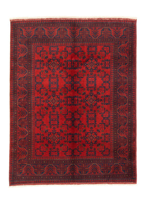 Afghansk tæppe - Kunduz - 197 x 151 cm - rød