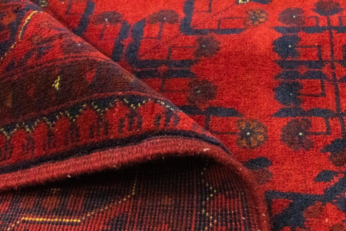 Afghansk tæppe - Kunduz - 197 x 151 cm - rød