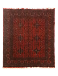 Afghansk tæppe - Kunduz - 199 x 152 cm - rød