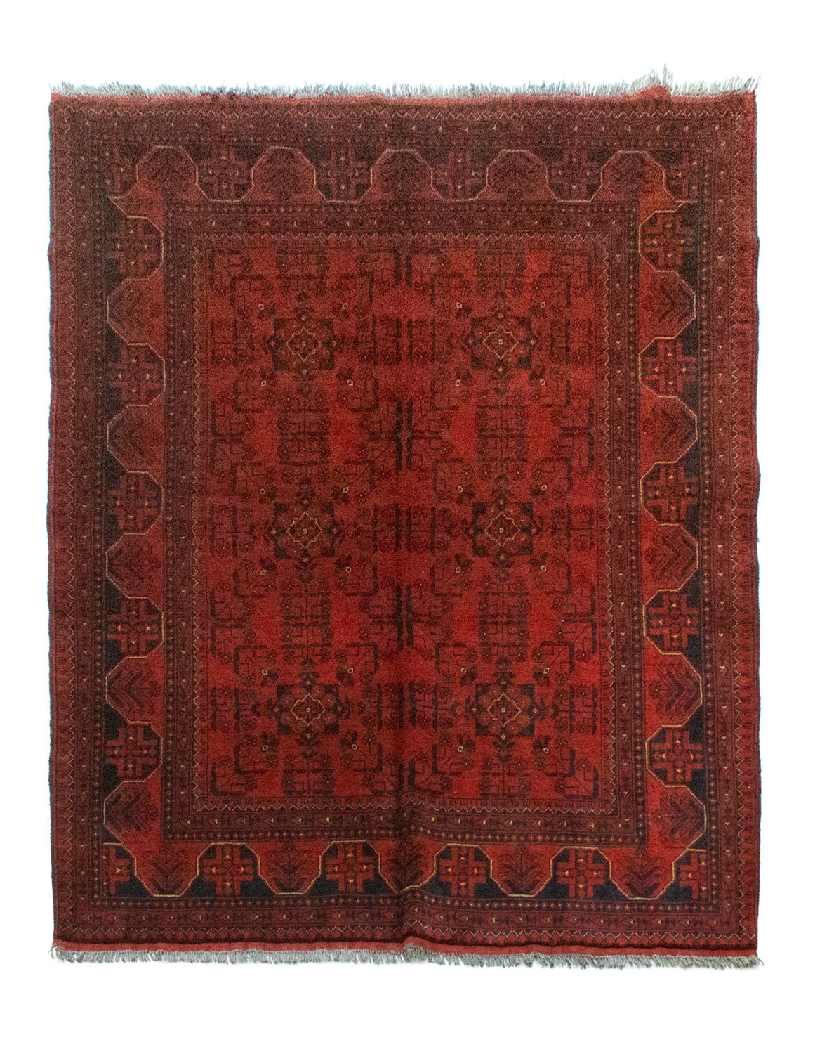 Afghansk tæppe - Kunduz - 193 x 151 cm - rød