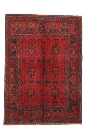 Afghansk tæppe - Kunduz - 195 x 155 cm - rød