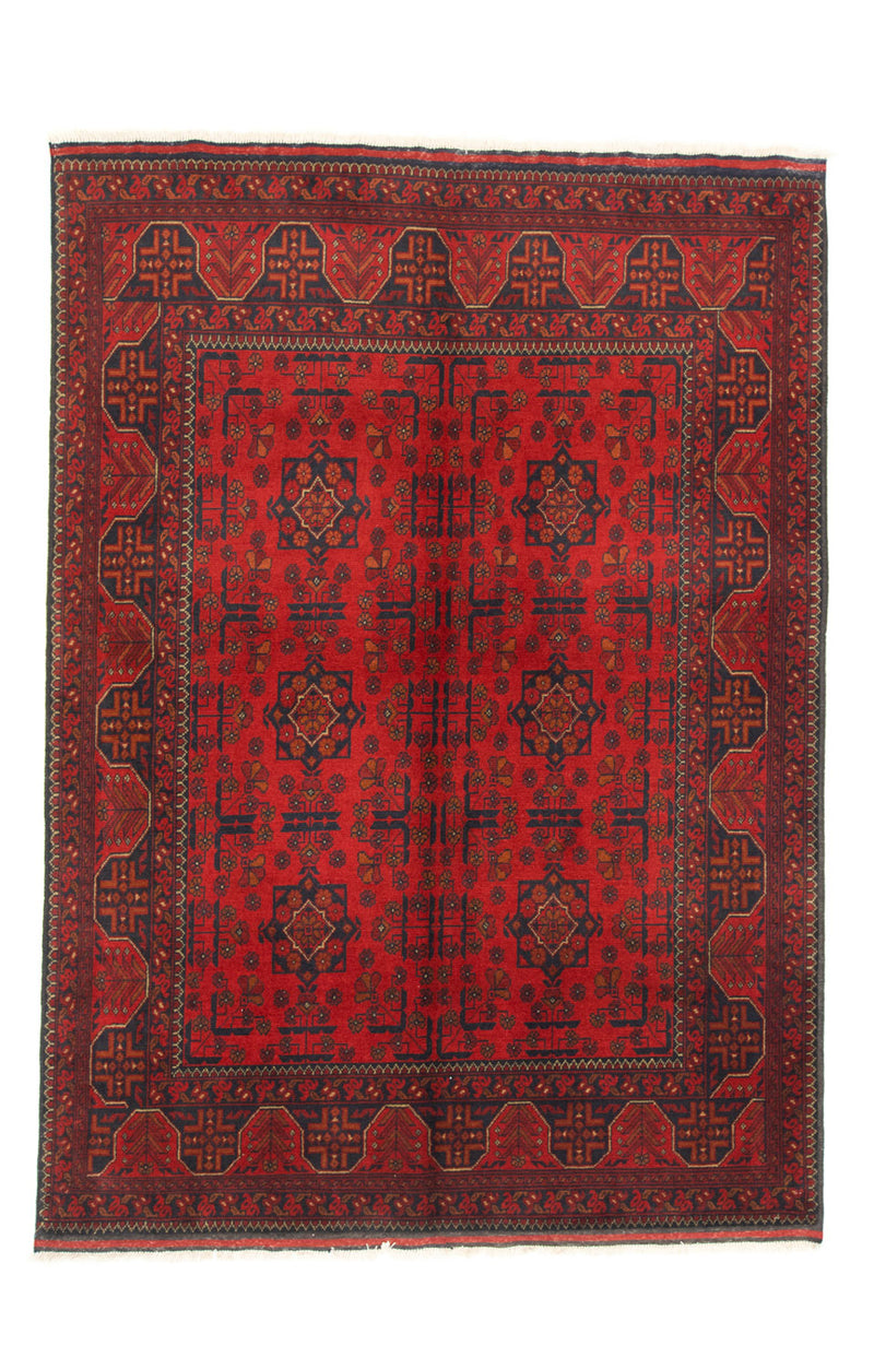 Afghansk tæppe - Kunduz - 195 x 155 cm - rød