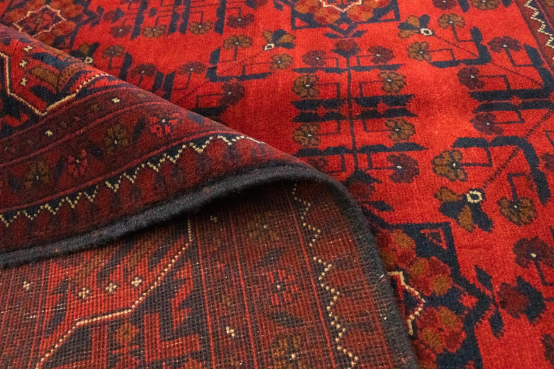 Afghansk tæppe - Kunduz - 195 x 155 cm - rød