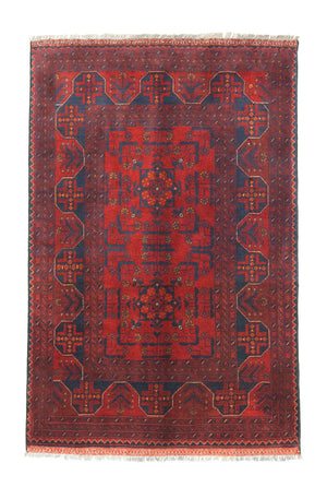 Afghansk tæppe - Kunduz - 147 x 97 cm - rød