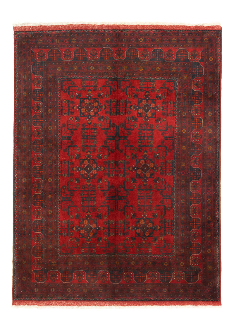 Afghansk tæppe - Kunduz - 196 x 151 cm - rød