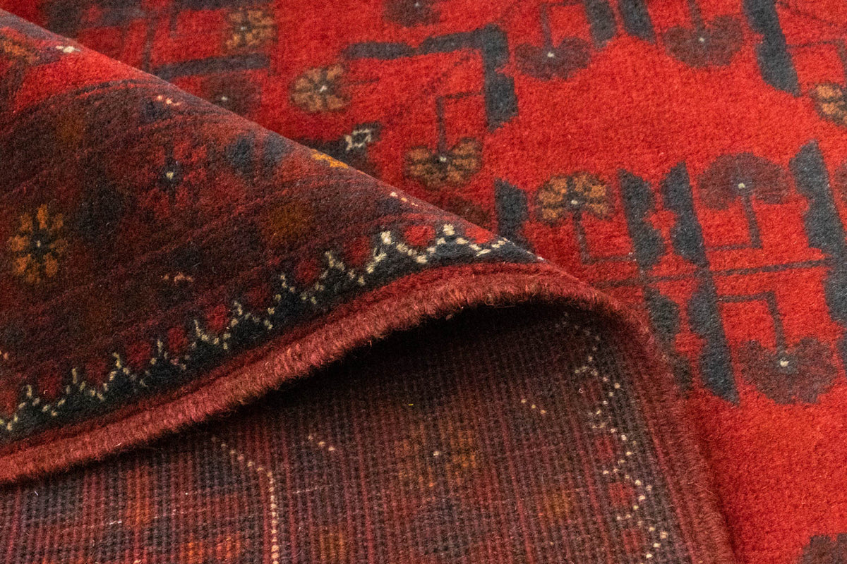 Afghansk tæppe - Kunduz - 196 x 151 cm - rød