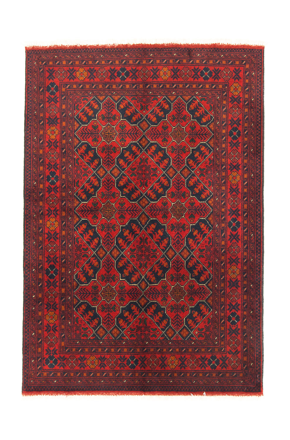 Afghansk tæppe - Kunduz - 146 x 99 cm - rød