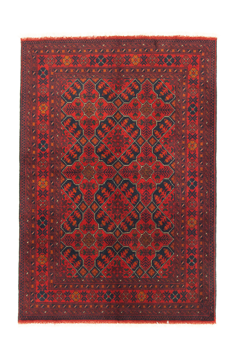 Afghansk tæppe - Kunduz - 146 x 99 cm - rød