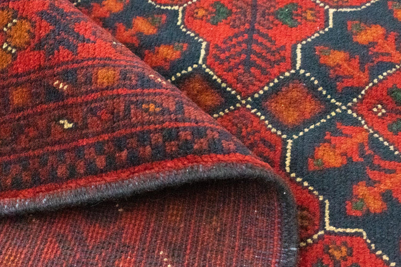 Afghansk tæppe - Kunduz - 146 x 99 cm - rød