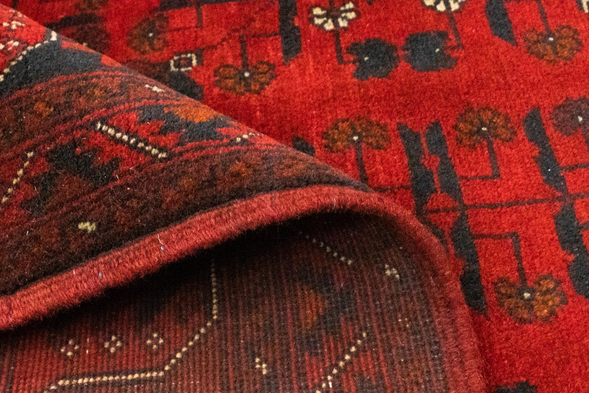 Afghansk tæppe - Kunduz - 197 x 149 cm - rød