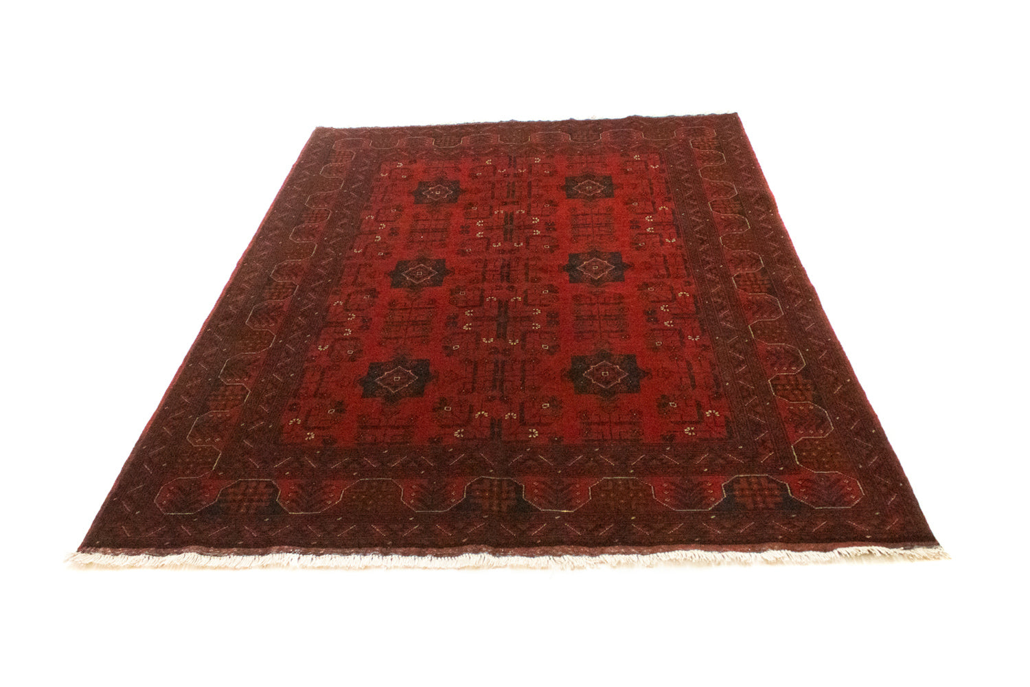 Afghansk tæppe - Kunduz - 197 x 149 cm - rød