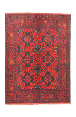 Afghansk tæppe - Kunduz - 142 x 103 cm - rød