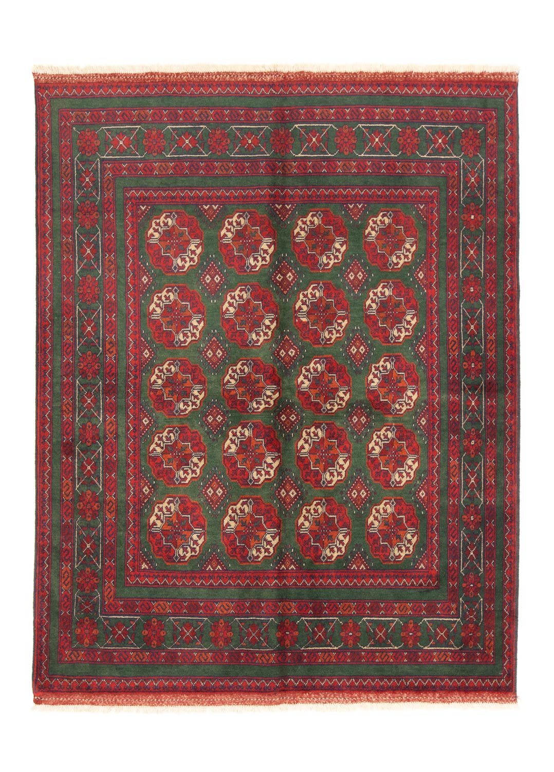 Afghansk tæppe - Kunduz - 190 x 150 cm - rød