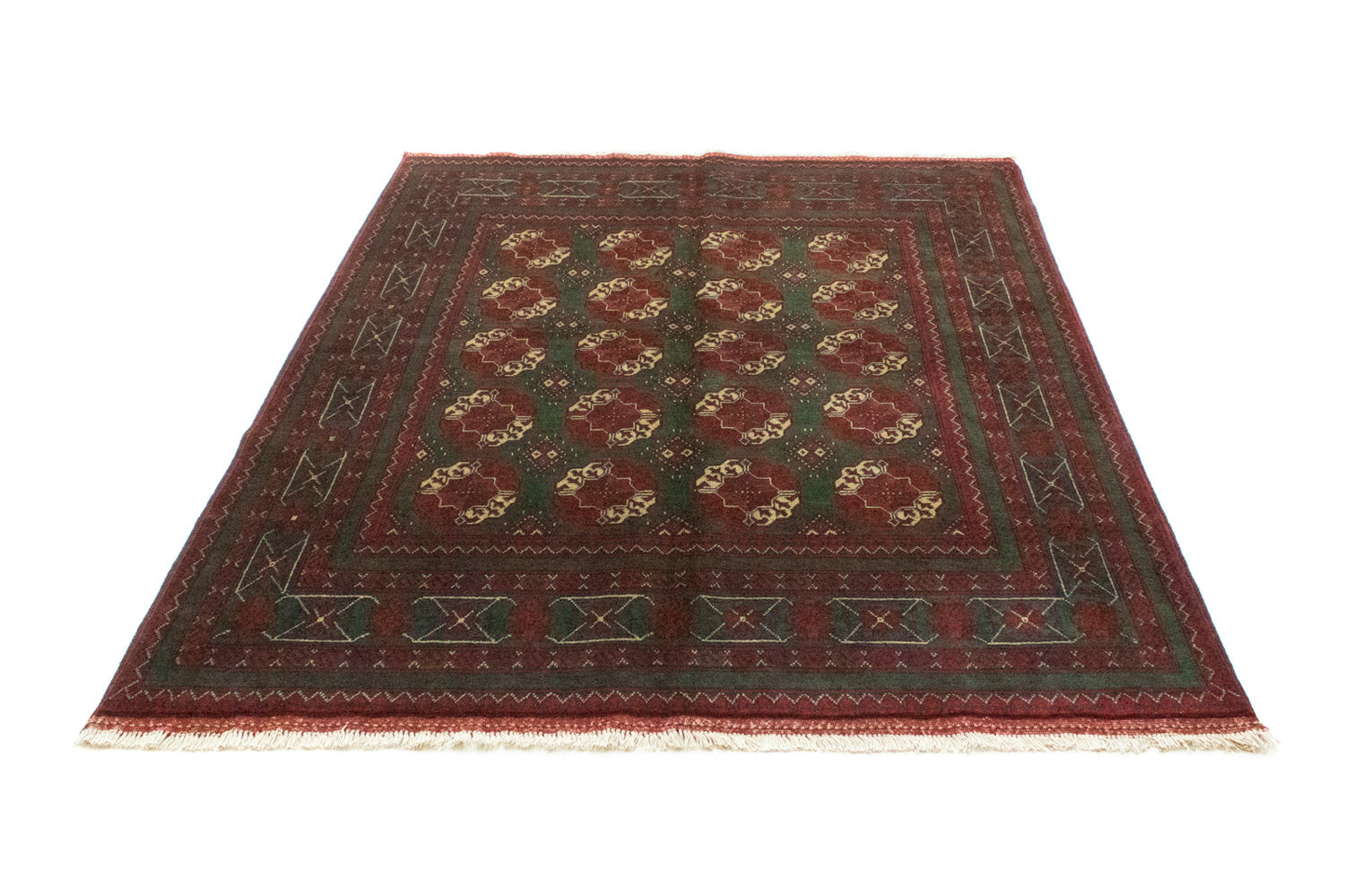 Afghansk tæppe - Kunduz - 190 x 150 cm - rød