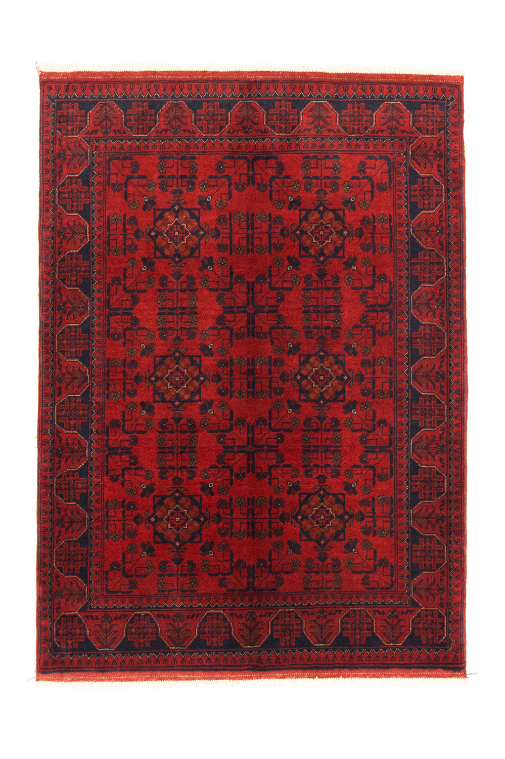 Afghansk tæppe - Kunduz - 147 x 105 cm - rød
