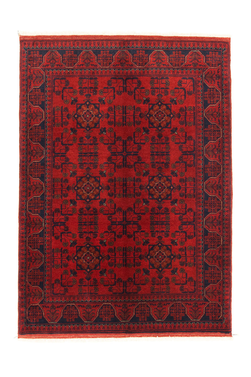Afghansk tæppe - Kunduz - 147 x 105 cm - rød