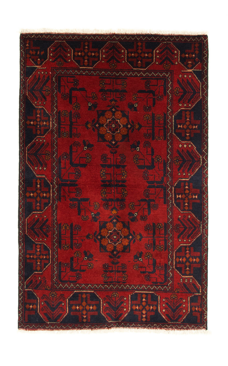 Afghansk tæppe - Kunduz - 125 x 83 cm - rød