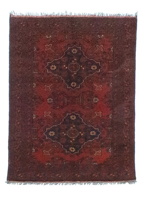 Afghansk tæppe - Kunduz - 129 x 73 cm - rød