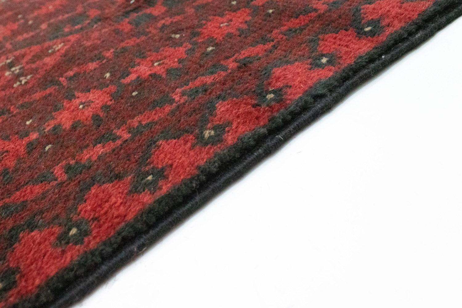 Afghansk tæppe - Filpa - 390 x 302 cm - mørkerød