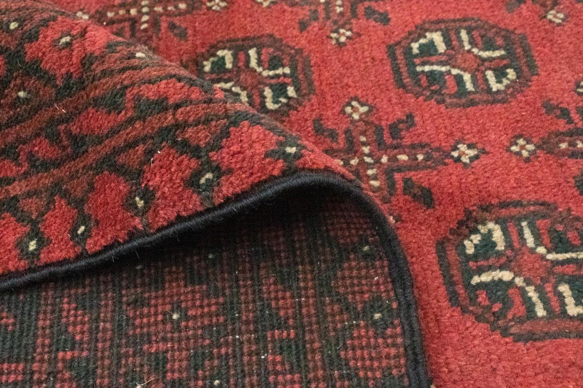 Afghansk tæppe - Filpa - 391 x 299 cm - mørkerød