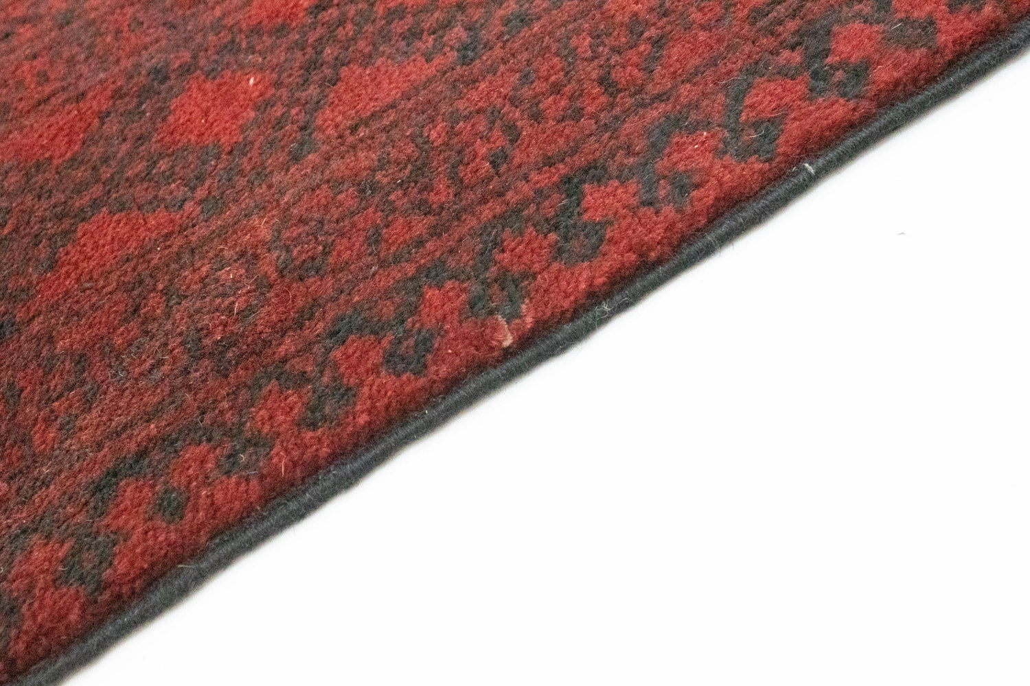 Afghansk tæppe - Filpa - 345 x 256 cm - mørkerød