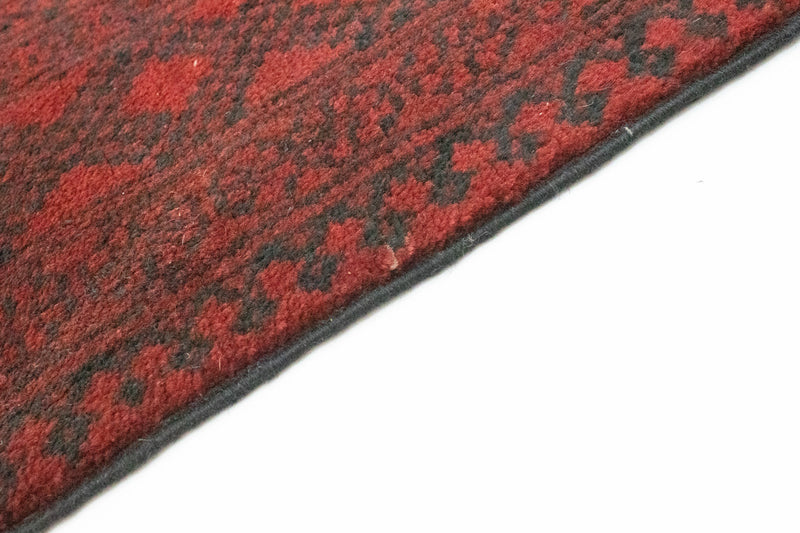 Afghansk tæppe - Filpa - 345 x 256 cm - mørkerød