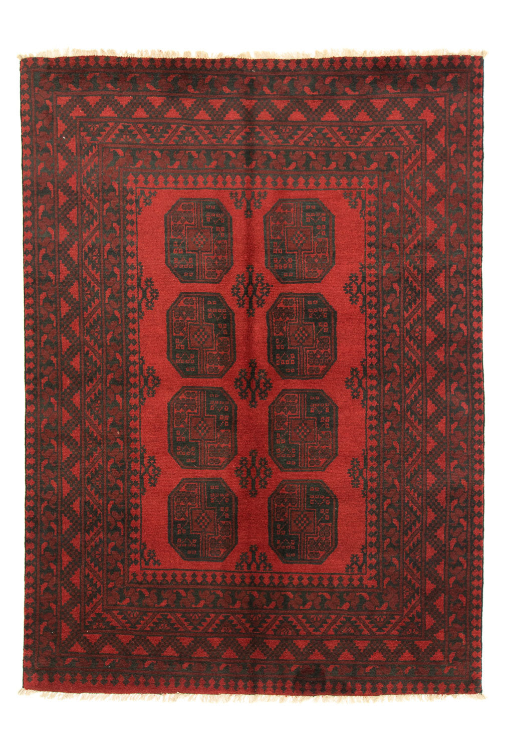 Afghansk tæppe - Filpa - 200 x 146 cm - rød