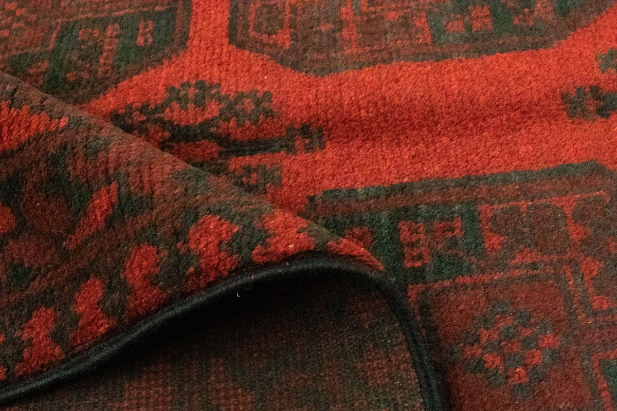 Afghansk tæppe - Filpa - 200 x 146 cm - rød