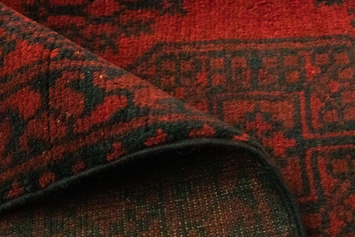 Afghansk tæppe - Filpa - 194 x 151 cm - rød