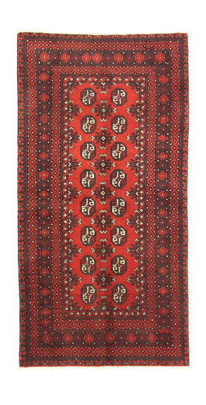Løber Afghansk tæppe - Filpa - 200 x 100 cm - rød