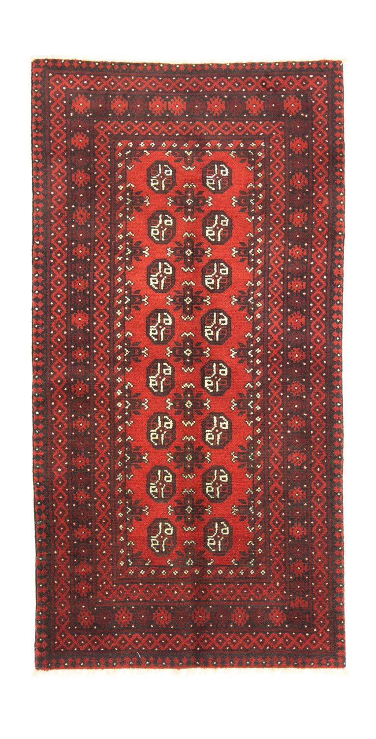 Løber Afghansk tæppe - Filpa - 200 x 100 cm - rød