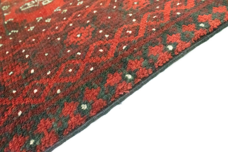 Løber Afghansk tæppe - Filpa - 200 x 100 cm - rød