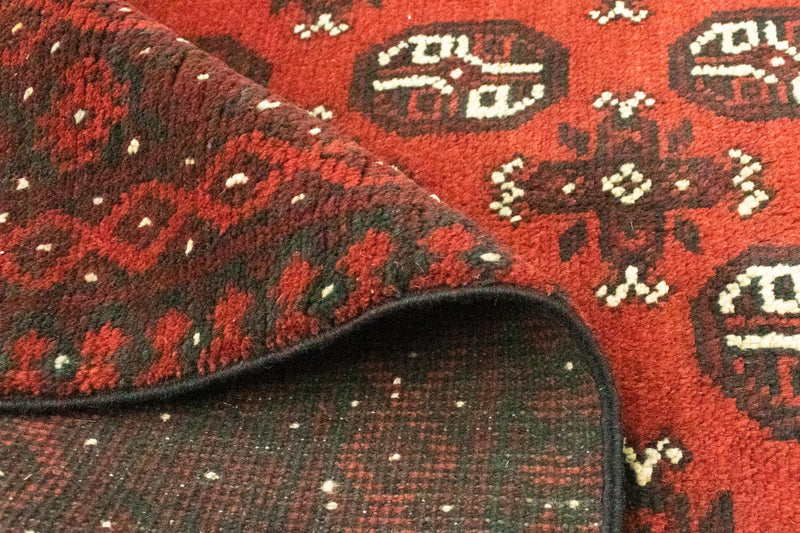 Løber Afghansk tæppe - Filpa - 200 x 100 cm - rød