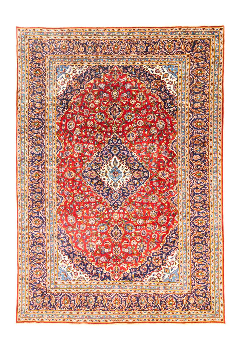 Persisk tæppe - Keshan - 362 x 251 cm - mørkerød