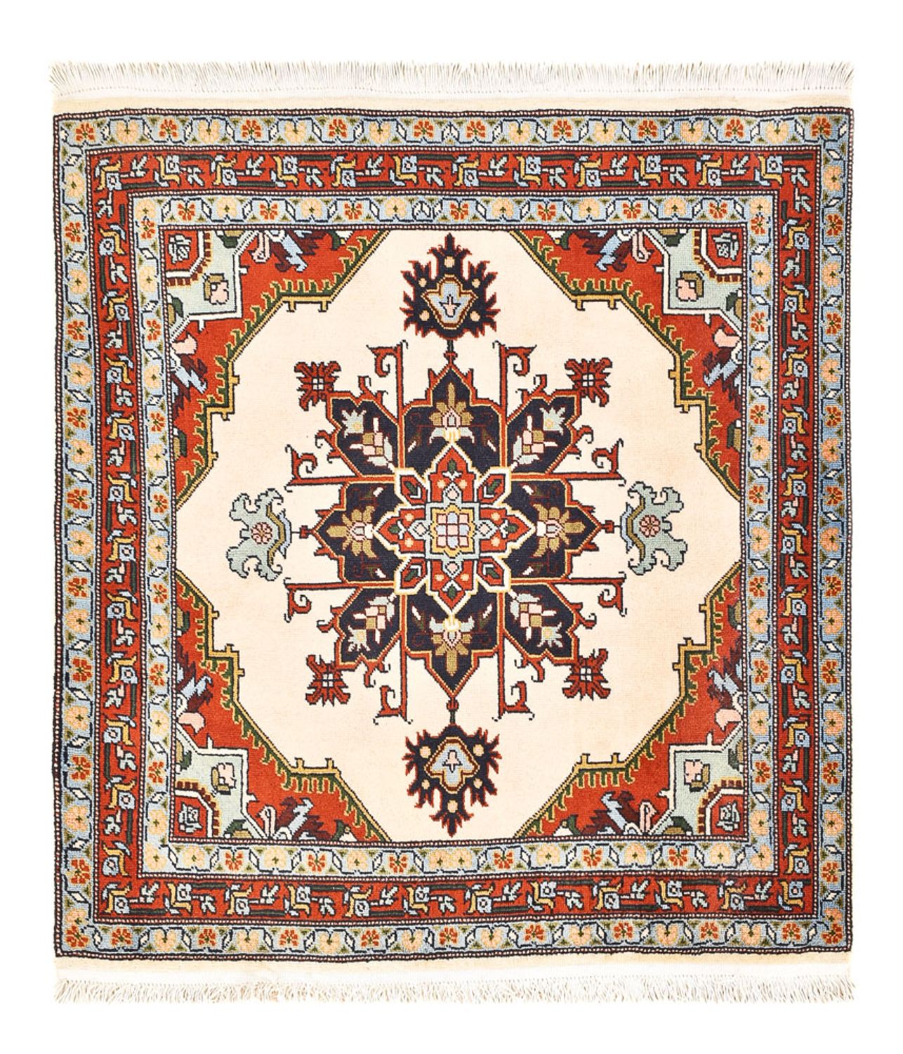Persisk tæppe - Nomadisk firkantet  - 105 x 100 cm - creme