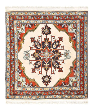 Persisk tæppe - Nomadisk firkantet  - 105 x 100 cm - creme