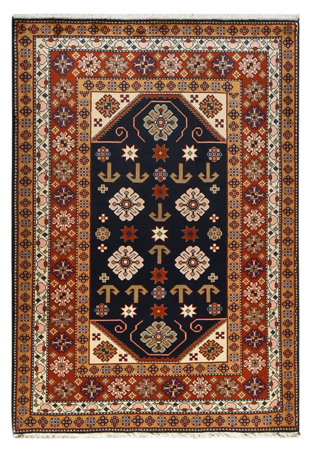 Persisk tæppe - Nomadisk - 197 x 136 cm - mørkeblå
